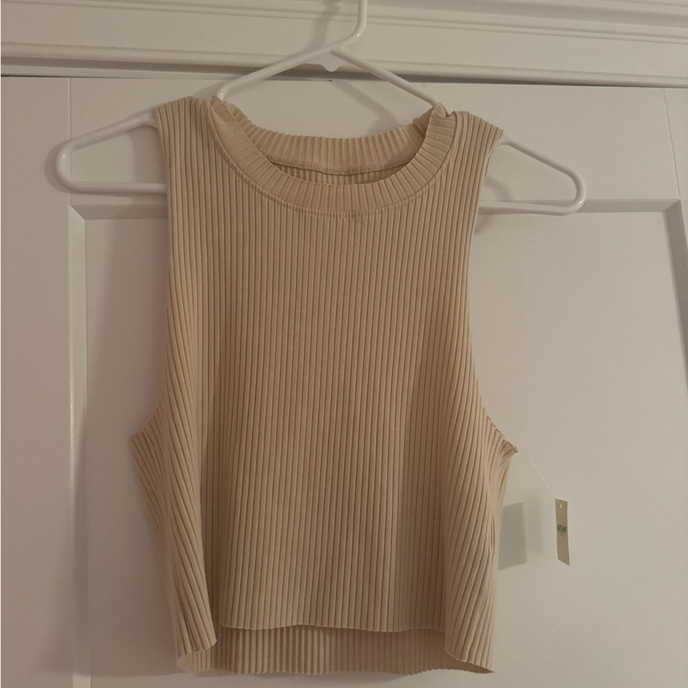 Aerie Ribbed Cream Tank Top size large